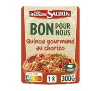 William Saurin - Quinoa Gourmande con chorizo, doypack 300 g, exquisitos sabores en cada bocado, 3 unidades