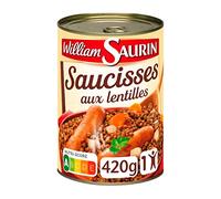 William Saurin - Salchichas con lentejas (3 unidades, 420 g)