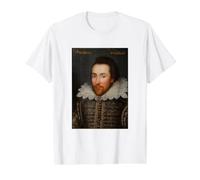 William Shakespeare Retrato Teatro Escritor Histórico Camiseta gráfica económica, Hombre, Blanco, L