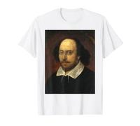 William Shakespeare Retrato Teatro Escritor Histórico Camiseta gráfica económica, Hombre, Blanco, L