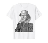 William Shakespeare Retrato Teatro Escritor Histórico Camiseta gráfica económica, Hombre, Blanco, L