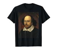 William Shakespeare Retrato Teatro Escritor Histórico Camiseta gráfica económica, Hombre, Negro, L