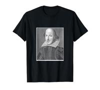 William Shakespeare Retrato Teatro Escritor Histórico Camiseta gráfica económica, Hombre, Negro, M