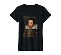 William Shakespeare Retrato Teatro Escritor Histórico Camiseta gráfica económica, Mujer, Negro, M