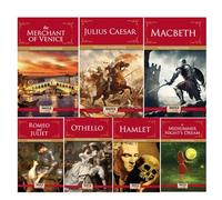 William Shakespeare (Set of 7 Books) - Othello, Romeo and Juliet, Hamlet, Macbeth, the Merchant of Venice, A Midsummer Night's Dream, Julius Caesar