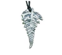 William Sturt - Colgante de helecho de plata inspirado en los maoríes, joyería de peltre hecha a mano con cordón encerado ajustable espiritual, Peltre