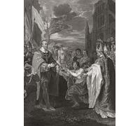 William the First recibiendo la corona de Inglaterra. Después de una impresión de George Noble de una pintura de Benjamin West originalmente presentada en la Galería Histórica de Robert Bowyer