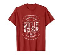 Willie Nelson American Legend Oficial Camiseta, Hombre, Arándano, 3XL