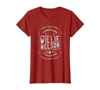 Willie Nelson American Legend Oficial Camiseta, Mujer, Arándano, S