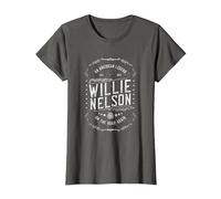 Willie Nelson American Legend Oficial Camiseta, Mujer, Asfalto, S