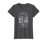 Willie Nelson American Legend Oficial Camiseta, Mujer, Jaspeado Oscuro, L