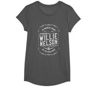 Willie Nelson American Legend Oficial Camiseta, Niñas, Asfalto, S