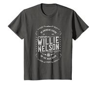 Willie Nelson American Legend Oficial Camiseta, Niños, Asfalto, 6 años
