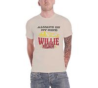 Willie Nelson Camiseta Always On My Mind con logotipo oficial unisex natural, talla L