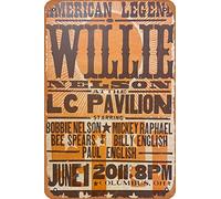 Willie Nelson - Póster de 2011 de Columbus, Ohio, retro, de metal, vintage, decoración de pared de 30,5 x 20,3 cm