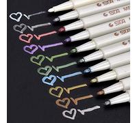 Willilngood Marcadores Metálicos Fieltros 10 Colores Metálicos Escribir sobre toda la superficie, álbum de bricolaje, álbumes de recortes, trabajo para tarjeta1