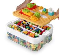 WillingHeart Caja Almacenaje con Tapa para Lego Organizadoras Plastico Juguetes Infantil Caixas Apilables Arrumação de Bloques Construccion Ladrillos Piezas Cajitas Transparente Storage Box