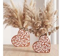 Willinglong 2 jarrones de flores mexicanos Talavera Cielito Lindo para decoración de fiesta, centro de mesa de madera mexicana en forma de corazón, terracota, arcilla, cerámica, platos de barro, cinco
