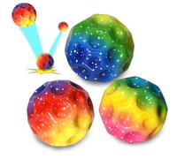 Willingood 3-St Pelota Hinchable, Multicolor Space Moon Ball, Mini Super High Bouncing Lightweight Ball, Saltar Balls, Bouncy Balls, Juguete Interactivo para aliviar el estrés