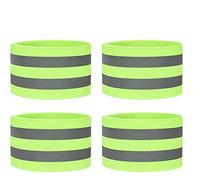 Willingood Juego de 4 Bandas Reflectantes Dobles para Correr al Aire Libre, Ciclismo, Senderismo, Montar en Moto o Correr, Pulsera de Seguridad Reflectante, 40 x 5 cm