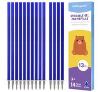 Willingood Recambio para bolígrafo de gel borrable, compatibles con Legami, 14 unidades, azul, altura 13 cm, tinta termosensible, punta 0,7 mm, especialmente adecuado para la escuela y la vida
