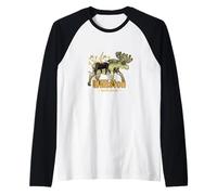Williston Dakota del Norte Ver Alces Souvenir Camiseta Manga Raglan