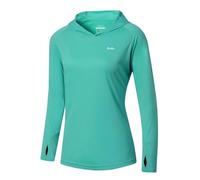 WILLIT Camiseta de running para mujer, protección solar UPF 50+, con capucha, camiseta deportiva, camiseta de manga larga, senderismo, pesca, exterior, secado rápido, sudadera ligera, L