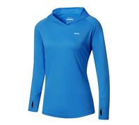 WILLIT Camiseta de running para mujer, protección solar UPF 50+, con capucha, camiseta deportiva, camiseta de manga larga, senderismo, pesca, exterior, secado rápido, sudadera ligera, S