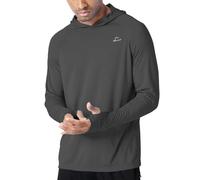 WILLIT Sudadera con capucha para hombre UPF 50+ con protección solar Rashguard con capucha Camiseta de manga larga SPF para pesca al aire libre, correr, caminar, ligera, Color gris., S
