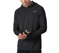 WILLIT Sudadera con capucha para hombre UPF 50+ con protección solar Rashguard con capucha de manga larga SPF para pesca al aire libre, correr, caminar, ligero, Negro , L