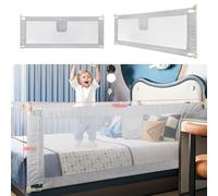 Willonin Barrera de cama para niños, portátil, barrera de seguridad, barandilla de cama para niños, riel de cama para bebés, barandilla de cama para niños pequeños (gris claro, 200 cm)