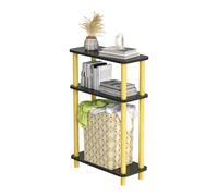 Willonin - Mesa auxiliar estrecha, mesa auxiliar de 3 niveles con compartimento de almacenamiento, 40 x 18 x 62 cm, mesa de noche fina para salón, dormitorio, oficina, montaje sin herramientas, color