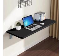 Willonin - Mesa de pared plegable para ordenador portátil, escritorio de trabajo montado en la pared con soportes para ganar espacio, escribir, comer, 60 x 30 x 1,6 cm, color negro