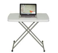 Willonin Mesa plegable ajustable, mesa personal ajustable en altura, mesa plegable, mesa de campamento, interior o exterior, 76 x 50 x 50/62/74 cm, color blanco