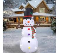 Willonin - Muñeco de nieve inflable (240 cm), diseño de muñeco de nieve brillante para exterior, IP44, impermeable, LED, decoración exterior inflable