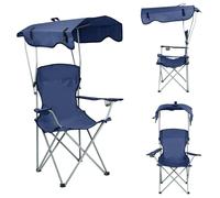 Willonin - Sillas plegables para la pesca, asiento plegable portátil ligero, silla de camping, pesca, realizadores, con portavasos y bolsas, 50 x 50 x 90/120 cm y 2 piezas-Bleu Marine