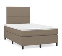 Willood Cama Box Spring con Colchón Adaptable Acolchado Reversible Viscoelástico Espuma Protector Muelles Ensacados Tela Taupé120x190 cm