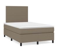 Willood Cama Box Spring con Colchón Viscoelástico Espuma Protector Muelles Ensacados Adaptable Acolchado Reversible Diseño Plano Tela Taupé 120x190 cm