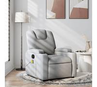 Willood Sillón de Masaje Reclinable Silla con Respaldo Reposabrazos Asiento para Salón Hogar Tela Gris Oscuro
