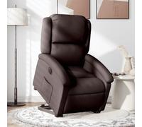 Willood Sillón Eléctrico Reclinable Elevable, Silla con Respaldo Reposabrazos, Sillón de Relax Descanso, Asiento Ajustable, Tela Color Marrón Oscuro