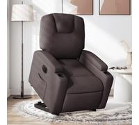 Willood Sillón Eléctrico Reclinable Elevable, Silla con Respaldo Reposabrazos, Sillón de Relax Descanso, Asiento Ajustable, Tela Marrón Oscuro