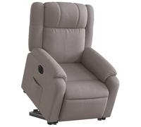 Willood Sillón Eléctrico Reclinable Elevable, Silla con Respaldo Reposabrazos, Sillón Orejero de Relax TV, Asiento Ajustable, Tela Gris Taupe