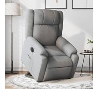 Willood Sillón Eléctrico Reclinable Elevable, Silla con Respaldo Reposabrazos, Sillón Orejero de Relax TV, Asiento Ajustable, Tela Gris Claro