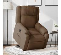 Willood Sillón Eléctrico Reclinable Elevable, Silla con Respaldo Reposabrazos, Sillón Orejero de Relax TV, Asiento Ajustable, Tela Marrón