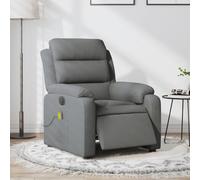 Willood Sillón Reclinable de Masaje Eléctrico, Silla con Respaldo Reposabrazos, Sillón de Relax Descanso, Asiento Ajustable, Tela Color Gris Oscuro