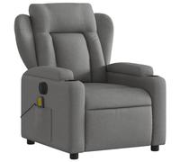 Willood Sillón Reclinable de Masaje Eléctrico Silla con Respaldo Reposabrazos Sillón de Relax Eléctrico Asiento Ajustable Sillón Masaje Relax Tela Gris Oscuro