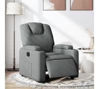 Willood Sillón Reclinable Eléctrico, Asiento Ajustable para Ancianos Silla con Respaldo Reposabrazos Sillón de Relax Descanso Tela Gris Oscuro