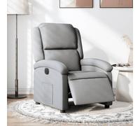 Willood Sillón Reclinable Eléctrico, Silla con Respaldo Reposabrazos, Asiento Ajustable Sillón de Relax Descanso, Tela Gris Claro