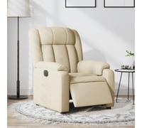 Willood Sillón Reclinable Eléctrico Silla con Respaldo Reposabrazos Asiento para Personas Mayores Tela Crema
