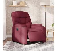 Willood Sillón Reclinable Eléctrico, Silla con Respaldo Reposabrazos, Sillón de Relax Descanso, Asiento Ajustable para Ancianos, Color Rojo Vino Tinto